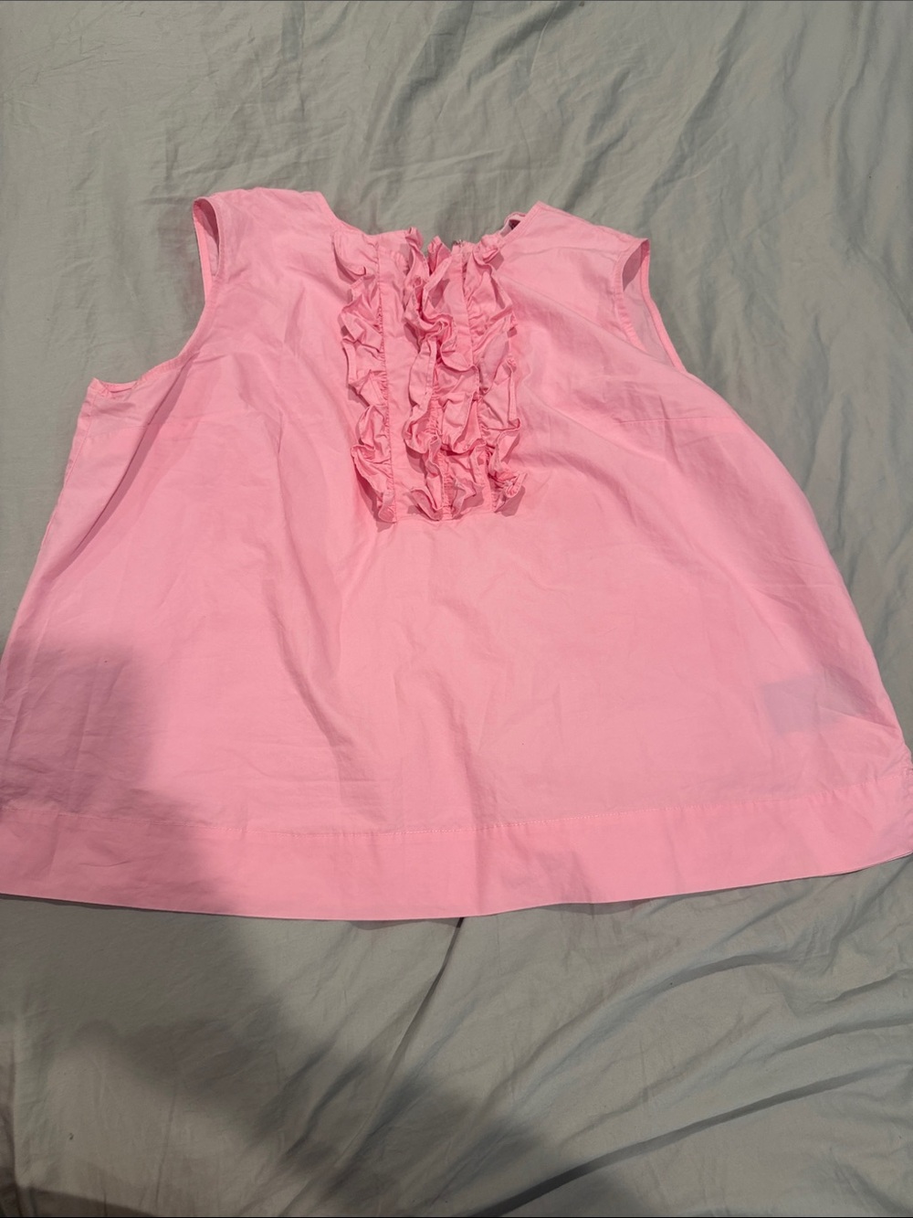 Isaac Mizrahi Pink Sleeveless Ruffled Front Top